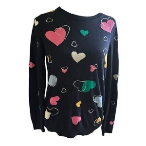 Talbots Tossed Hearts Soft Cotton Blend Sweater – Size MP